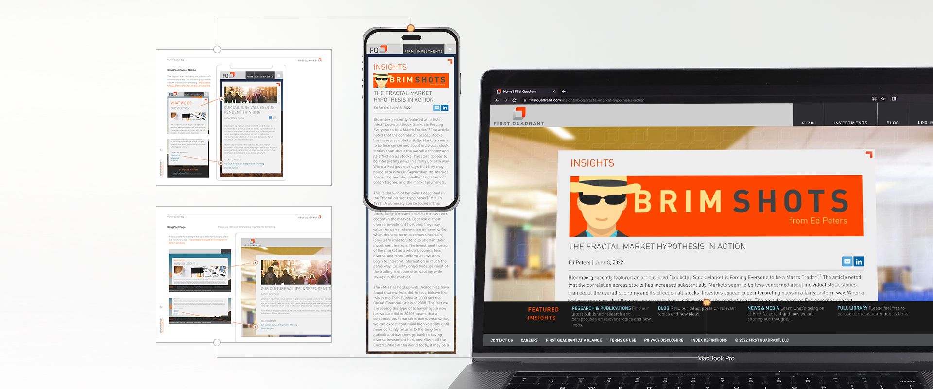 A desktop and mobile view of a blog post page.
